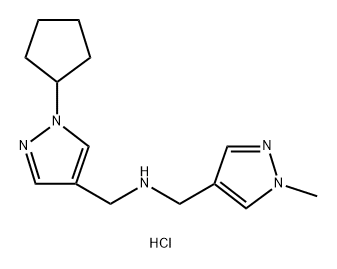 1-(1-cyclopentyl-1H-pyrazol-4-yl)-N-[(1-methyl-1H-pyrazol-4-yl)methyl]methanamine Structure