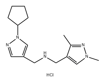 1-(1-cyclopentyl-1H-pyrazol-4-yl)-N-[(1,3-dimethyl-1H-pyrazol-4-yl)methyl]methanamine Structure