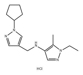 N-[(1-cyclopentyl-1H-pyrazol-4-yl)methyl]-1-ethyl-5-methyl-1H-pyrazol-4-amine 구조식 이미지