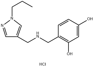 4-({[(1-propyl-1H-pyrazol-4-yl)methyl]amino}methyl)benzene-1,3-diol Structure