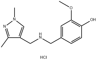 4-({[(1,3-dimethyl-1H-pyrazol-4-yl)methyl]amino}methyl)-2-methoxyphenol Structure