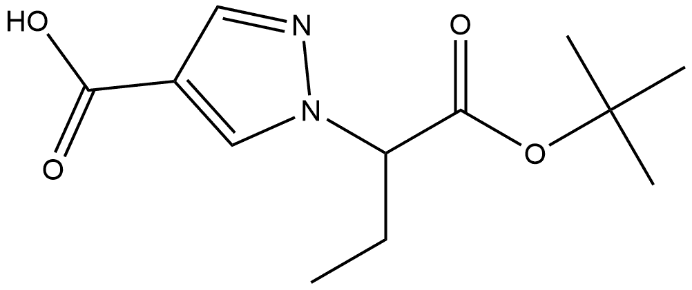 1-[1-(tert-butoxycarbonyl)propyl]-1H-pyrazole-4-carboxylic acid Structure