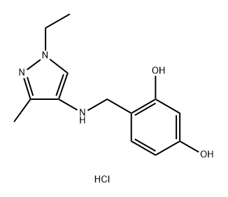 4-{[(1-ethyl-3-methyl-1H-pyrazol-4-yl)amino]methyl}benzene-1,3-diol Structure