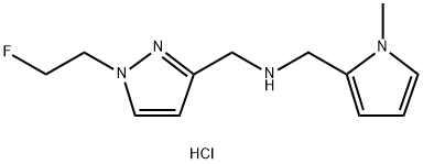 1-[1-(2-fluoroethyl)-1H-pyrazol-3-yl]-N-[(1-methyl-1H-pyrrol-2-yl)methyl]methanamine Structure