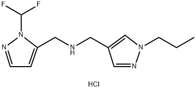 1-[1-(difluoromethyl)-1H-pyrazol-5-yl]-N-[(1-propyl-1H-pyrazol-4-yl)methyl]methanamine Structure