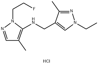 N-[(1-ethyl-3-methyl-1H-pyrazol-4-yl)methyl]-1-(2-fluoroethyl)-4-methyl-1H-pyrazol-5-amine Structure