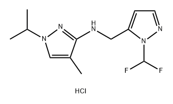 N-{[1-(difluoromethyl)-1H-pyrazol-5-yl]methyl}-1-isopropyl-4-methyl-1H-pyrazol-3-amine Structure