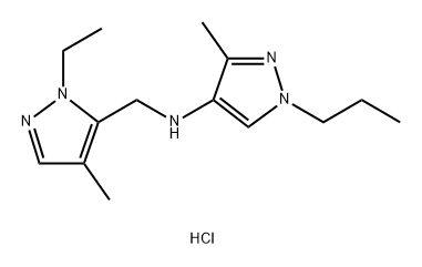 N-[(1-ethyl-4-methyl-1H-pyrazol-5-yl)methyl]-3-methyl-1-propyl-1H-pyrazol-4-amine Structure