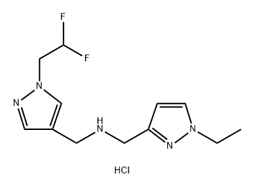 1-[1-(2,2-difluoroethyl)-1H-pyrazol-4-yl]-N-[(1-ethyl-1H-pyrazol-3-yl)methyl]methanamine Structure