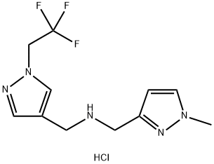 1-(1-methyl-1H-pyrazol-3-yl)-N-{[1-(2,2,2-trifluoroethyl)-1H-pyrazol-4-yl]methyl}methanamine Structure