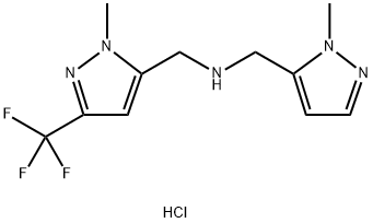 1-(1-methyl-1H-pyrazol-5-yl)-N-{[1-methyl-3-(trifluoromethyl)-1H-pyrazol-5-yl]methyl}methanamine Structure