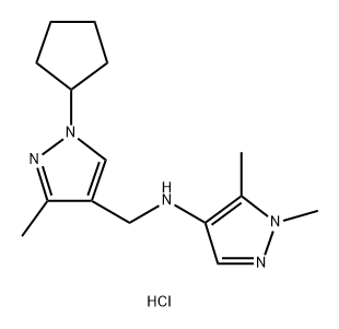 N-[(1-cyclopentyl-3-methyl-1H-pyrazol-4-yl)methyl]-1,5-dimethyl-1H-pyrazol-4-amine Structure