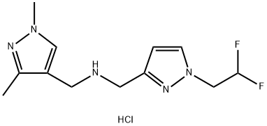 1-[1-(2,2-difluoroethyl)-1H-pyrazol-3-yl]-N-[(1,3-dimethyl-1H-pyrazol-4-yl)methyl]methanamine Structure