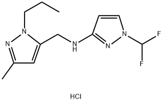 1-(difluoromethyl)-N-[(3-methyl-1-propyl-1H-pyrazol-5-yl)methyl]-1H-pyrazol-3-amine Structure