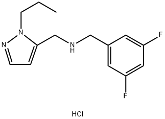 1-(3,5-difluorophenyl)-N-[(1-propyl-1H-pyrazol-5-yl)methyl]methanamine Structure