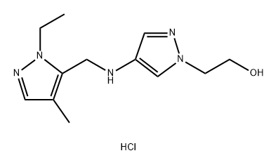 2-(4-{[(1-ethyl-4-methyl-1H-pyrazol-5-yl)methyl]amino}-1H-pyrazol-1-yl)ethanol Structure