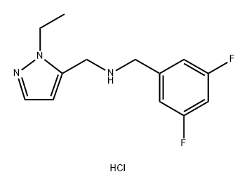 1-(3,5-difluorophenyl)-N-[(1-ethyl-1H-pyrazol-5-yl)methyl]methanamine 구조식 이미지