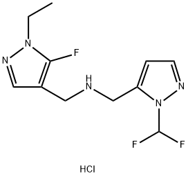 1-[1-(difluoromethyl)-1H-pyrazol-5-yl]-N-[(1-ethyl-5-fluoro-1H-pyrazol-4-yl)methyl]methanamine Structure