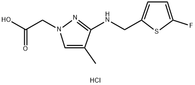 (3-{[(5-fluoro-2-thienyl)methyl]amino}-4-methyl-1H-pyrazol-1-yl)acetic acid Structure