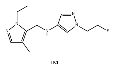 N-[(1-ethyl-4-methyl-1H-pyrazol-5-yl)methyl]-1-(2-fluoroethyl)-1H-pyrazol-4-amine Structure