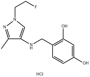 4-({[1-(2-fluoroethyl)-3-methyl-1H-pyrazol-4-yl]amino}methyl)benzene-1,3-diol Structure