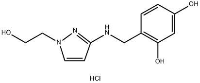 4-({[1-(2-hydroxyethyl)-1H-pyrazol-3-yl]amino}methyl)benzene-1,3-diol Structure