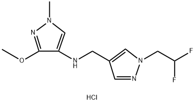 N-{[1-(2,2-difluoroethyl)-1H-pyrazol-4-yl]methyl}-3-methoxy-1-methyl-1H-pyrazol-4-amine Structure