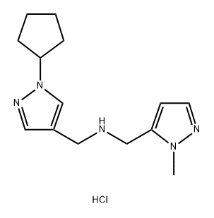 1-(1-cyclopentyl-1H-pyrazol-4-yl)-N-[(1-methyl-1H-pyrazol-5-yl)methyl]methanamine Structure