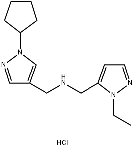 1-(1-cyclopentyl-1H-pyrazol-4-yl)-N-[(1-ethyl-1H-pyrazol-5-yl)methyl]methanamine Structure