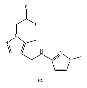 N-{[1-(2,2-difluoroethyl)-5-methyl-1H-pyrazol-4-yl]methyl}-1-methyl-1H-pyrazol-3-amine Structure