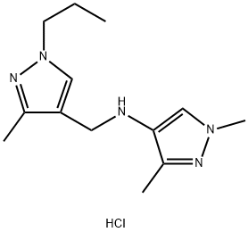 1,3-dimethyl-N-[(3-methyl-1-propyl-1H-pyrazol-4-yl)methyl]-1H-pyrazol-4-amine Structure