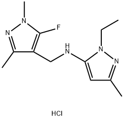 1-ethyl-N-[(5-fluoro-1,3-dimethyl-1H-pyrazol-4-yl)methyl]-3-methyl-1H-pyrazol-5-amine Structure