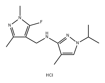 N-[(5-fluoro-1,3-dimethyl-1H-pyrazol-4-yl)methyl]-1-isopropyl-4-methyl-1H-pyrazol-3-amine Structure