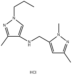 N-[(1,3-dimethyl-1H-pyrazol-5-yl)methyl]-3-methyl-1-propyl-1H-pyrazol-4-amine Structure