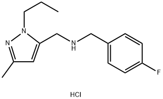 1-(4-fluorophenyl)-N-[(3-methyl-1-propyl-1H-pyrazol-5-yl)methyl]methanamine Structure