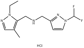 1-[1-(difluoromethyl)-1H-pyrazol-3-yl]-N-[(1-ethyl-4-methyl-1H-pyrazol-5-yl)methyl]methanamine Structure