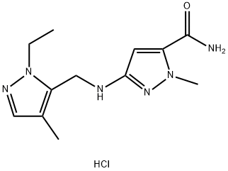 3-{[(1-ethyl-4-methyl-1H-pyrazol-5-yl)methyl]amino}-1-methyl-1H-pyrazole-5-carboxamide Structure