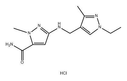 3-{[(1-ethyl-3-methyl-1H-pyrazol-4-yl)methyl]amino}-1-methyl-1H-pyrazole-5-carboxamide Structure