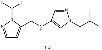 1-(2,2-difluoroethyl)-N-{[1-(difluoromethyl)-1H-pyrazol-5-yl]methyl}-1H-pyrazol-4-amine Structure