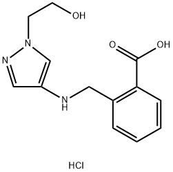 2-({[1-(2-hydroxyethyl)-1H-pyrazol-4-yl]amino}methyl)benzoic acid Structure