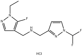 1-[1-(difluoromethyl)-1H-pyrazol-3-yl]-N-[(1-ethyl-5-fluoro-1H-pyrazol-4-yl)methyl]methanamine Structure