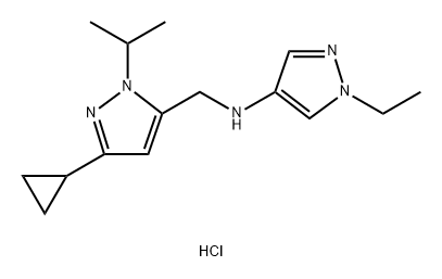 N-[(3-cyclopropyl-1-isopropyl-1H-pyrazol-5-yl)methyl]-1-ethyl-1H-pyrazol-4-amine Structure