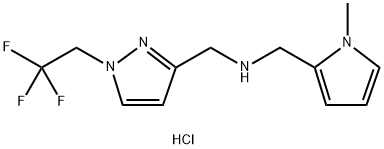 1-(1-methyl-1H-pyrrol-2-yl)-N-{[1-(2,2,2-trifluoroethyl)-1H-pyrazol-3-yl]methyl}methanamine 구조식 이미지