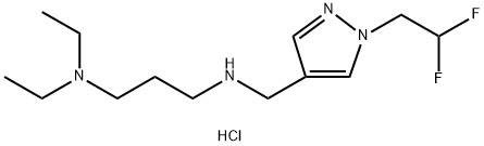 N'-{[1-(2,2-difluoroethyl)-1H-pyrazol-4-yl]methyl}-N,N-diethylpropane-1,3-diamine Structure