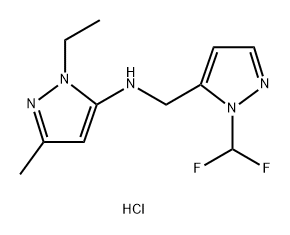 N-{[1-(difluoromethyl)-1H-pyrazol-5-yl]methyl}-1-ethyl-3-methyl-1H-pyrazol-5-amine Structure