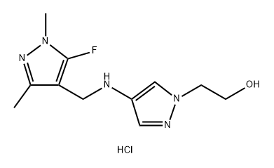 2-(4-{[(5-fluoro-1,3-dimethyl-1H-pyrazol-4-yl)methyl]amino}-1H-pyrazol-1-yl)ethanol 구조식 이미지