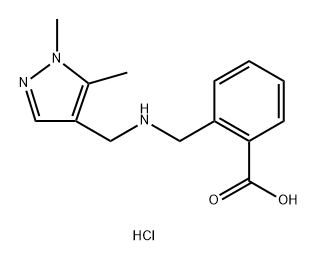 2-({[(1,5-dimethyl-1H-pyrazol-4-yl)methyl]amino}methyl)benzoic acid Structure