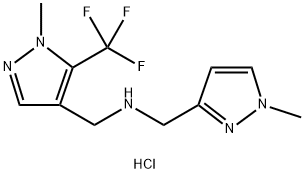 1-(1-methyl-1H-pyrazol-3-yl)-N-{[1-methyl-5-(trifluoromethyl)-1H-pyrazol-4-yl]methyl}methanamine Structure