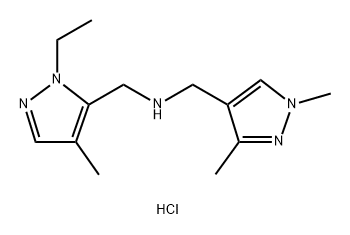 1-(1,3-dimethyl-1H-pyrazol-4-yl)-N-[(1-ethyl-4-methyl-1H-pyrazol-5-yl)methyl]methanamine Structure