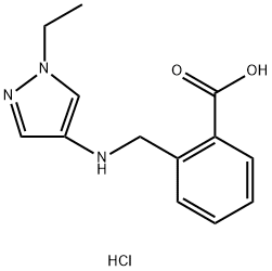 2-{[(1-ethyl-1H-pyrazol-4-yl)amino]methyl}benzoic acid Structure